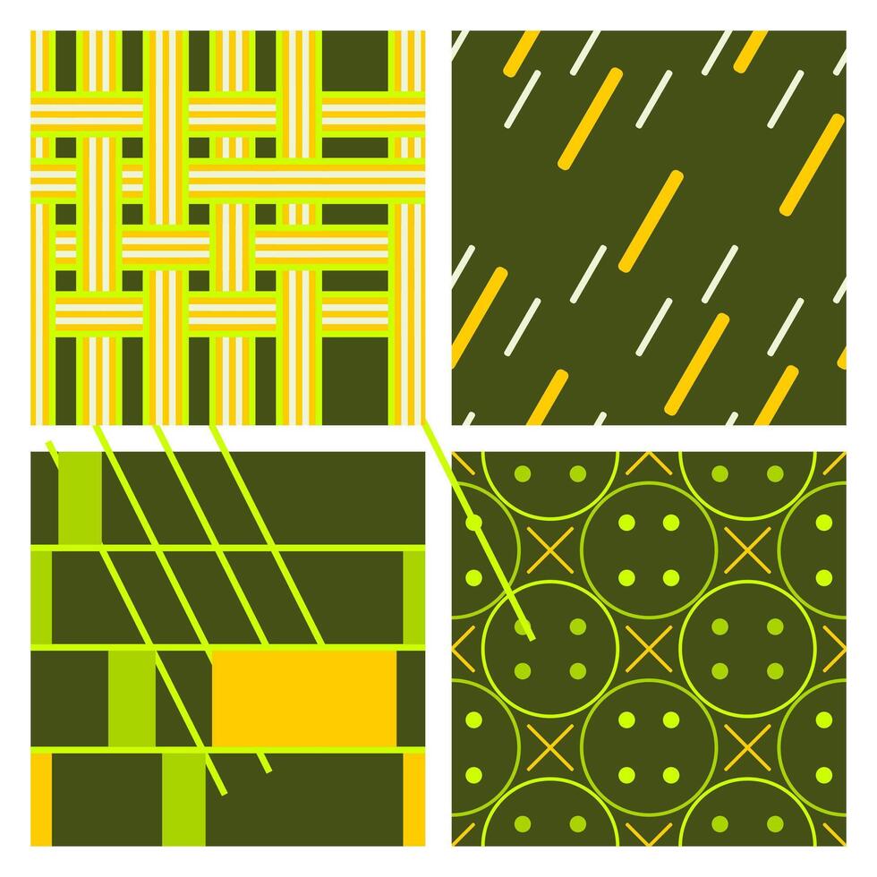 a stylish seamless pattern collection with a combination of green colors. Suitable for application on fabric, paper, and various other decorations vector