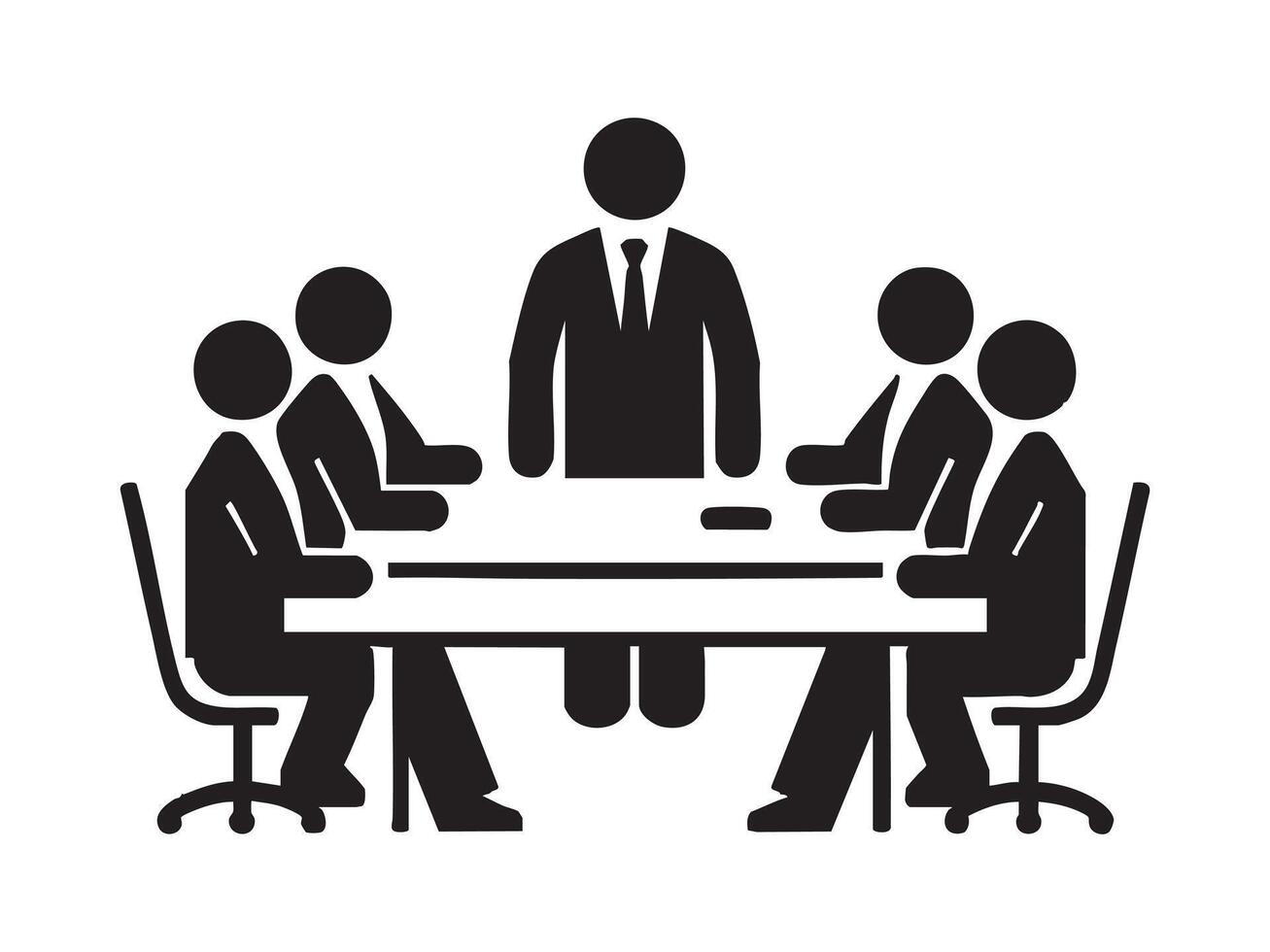Business meeting icon illustrating teamwork collaboration and corporate strategic discussions vector