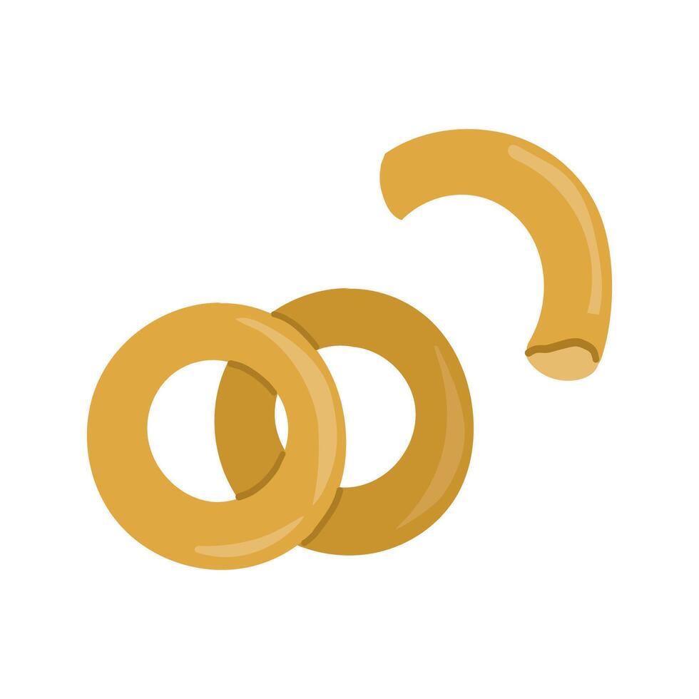 Round Bagels and a Half, Flat Bakery Illustration vector