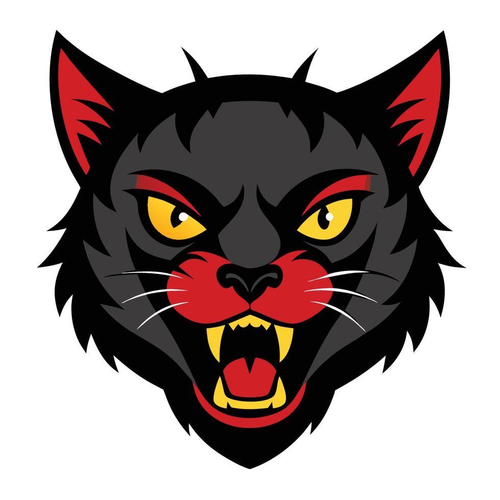 Cat Head Branding Logos on Clean Background vector
