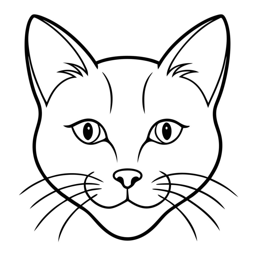 Minimal Cat Head Logo Design Ideas vector