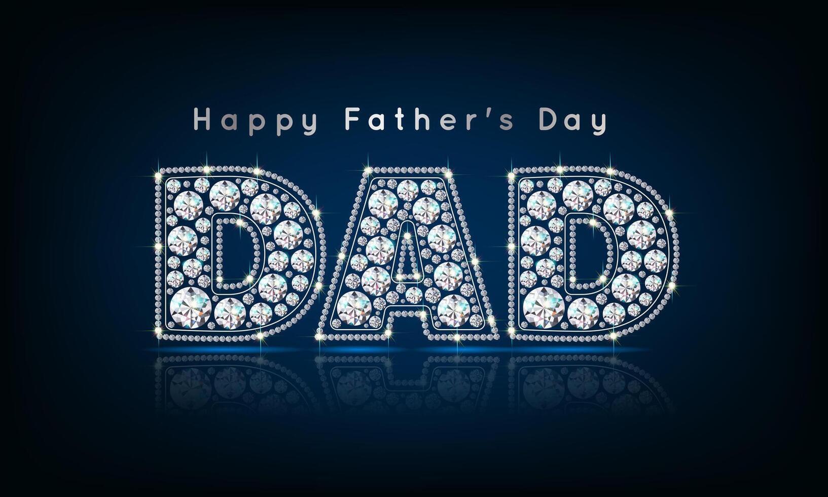 Word Dad made of diamonds. Illustration banner for Father's Day. vector