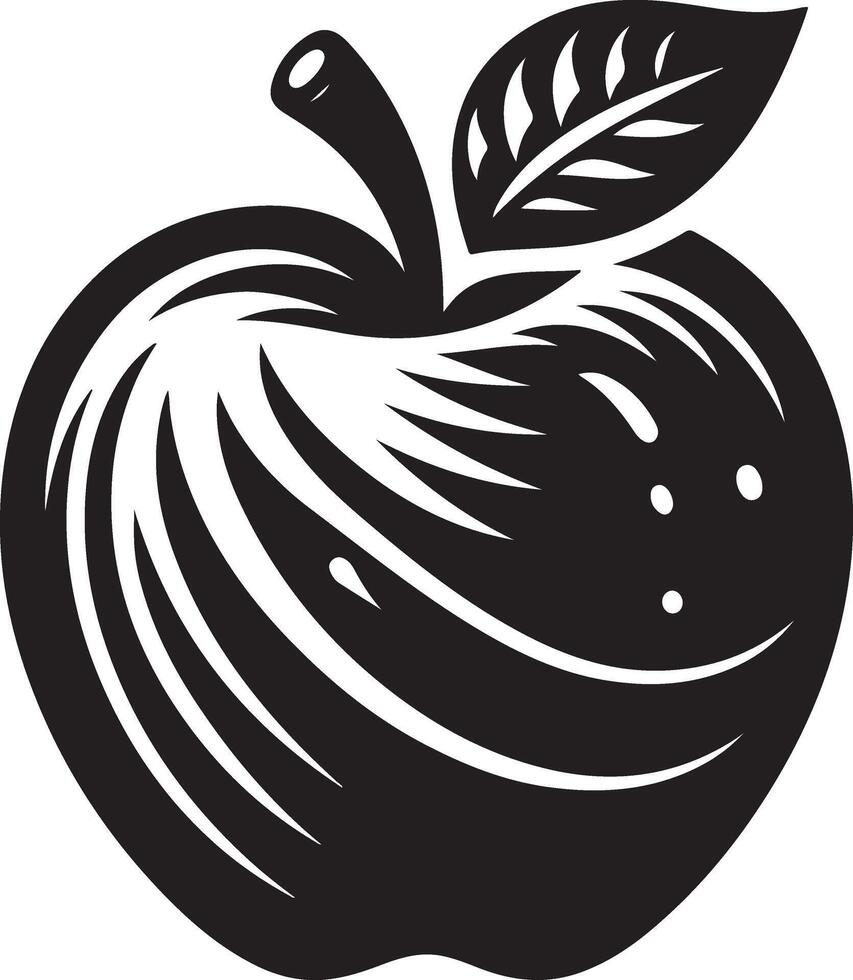 An apple logo with a black and white design vector