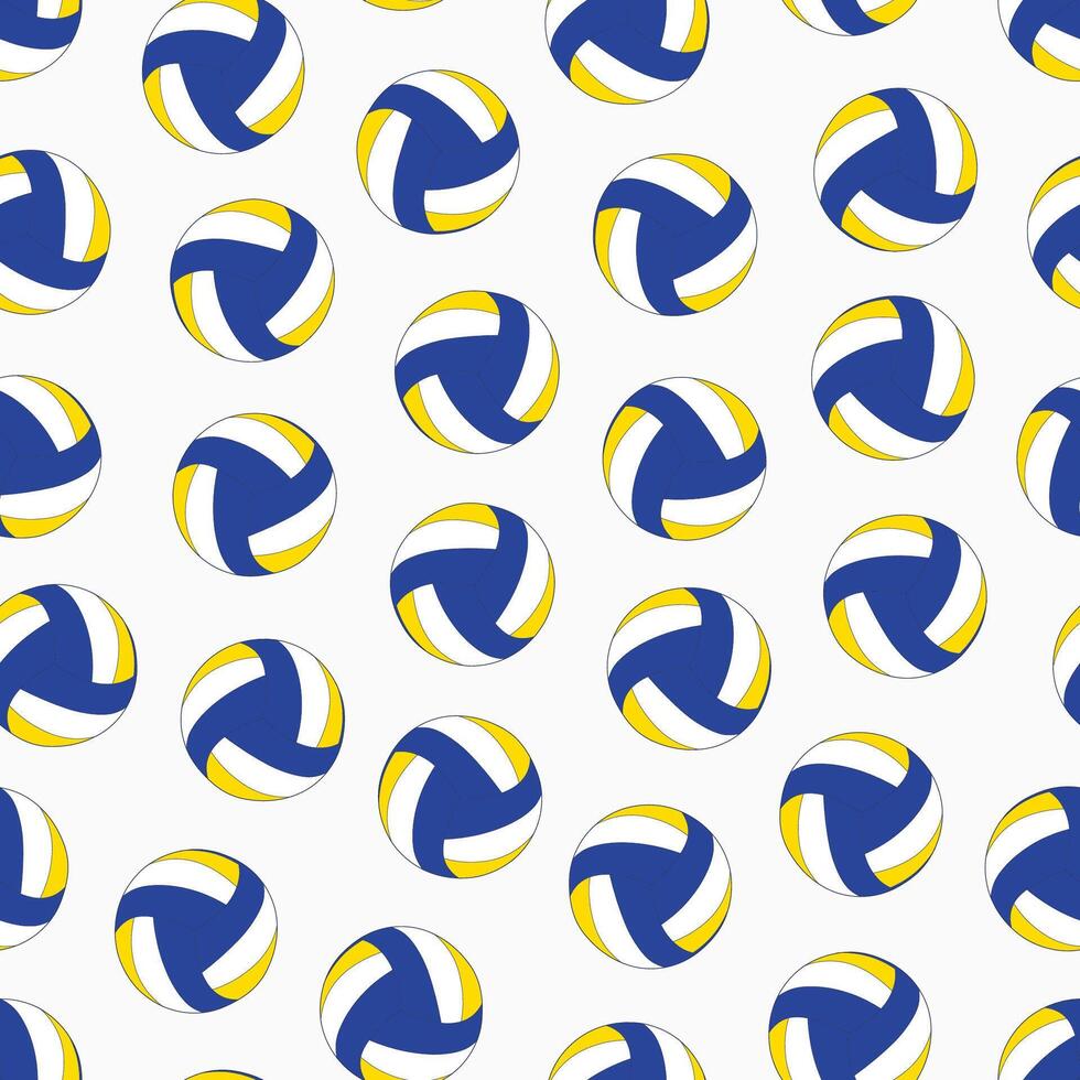 Seamless volleyball pattern. Game repeatable background with play balls. Trendy sportive endless print. illustration vector