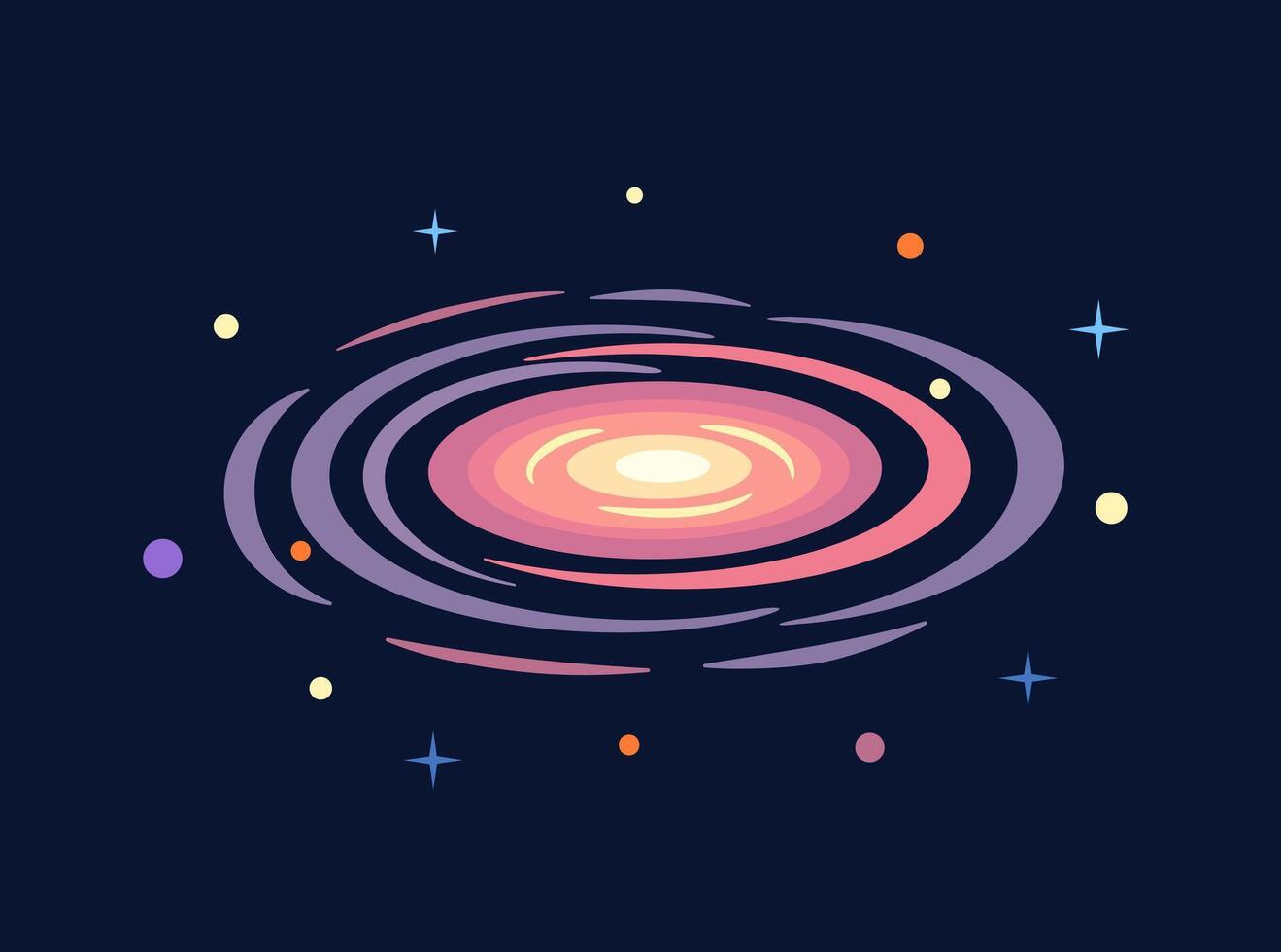 Space galaxy. Spiral galaxy template. vector