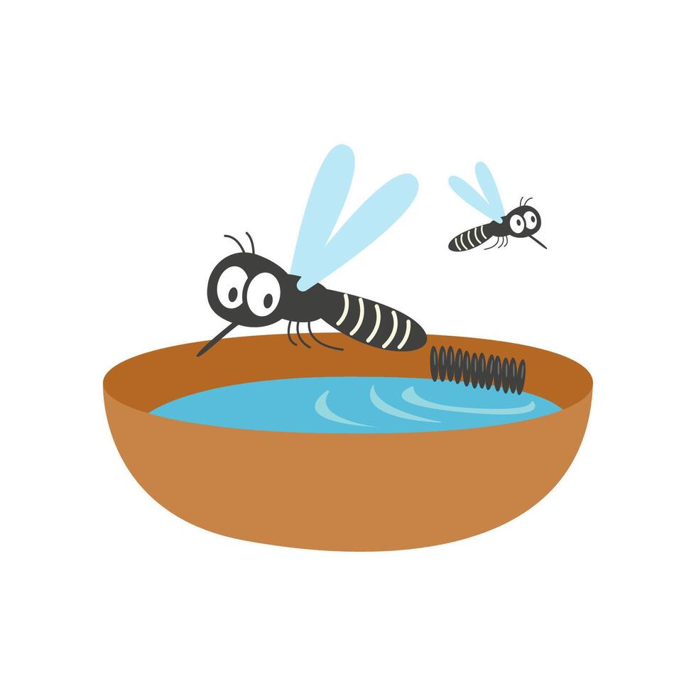 mosquito eggs. dengue fever concept vector