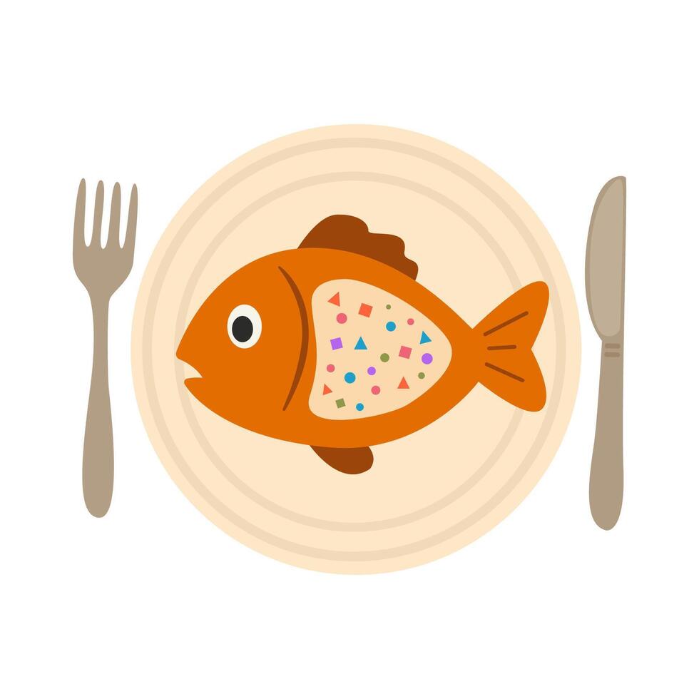 plastic pollution in ocean concept. microplastic impact seafood vector
