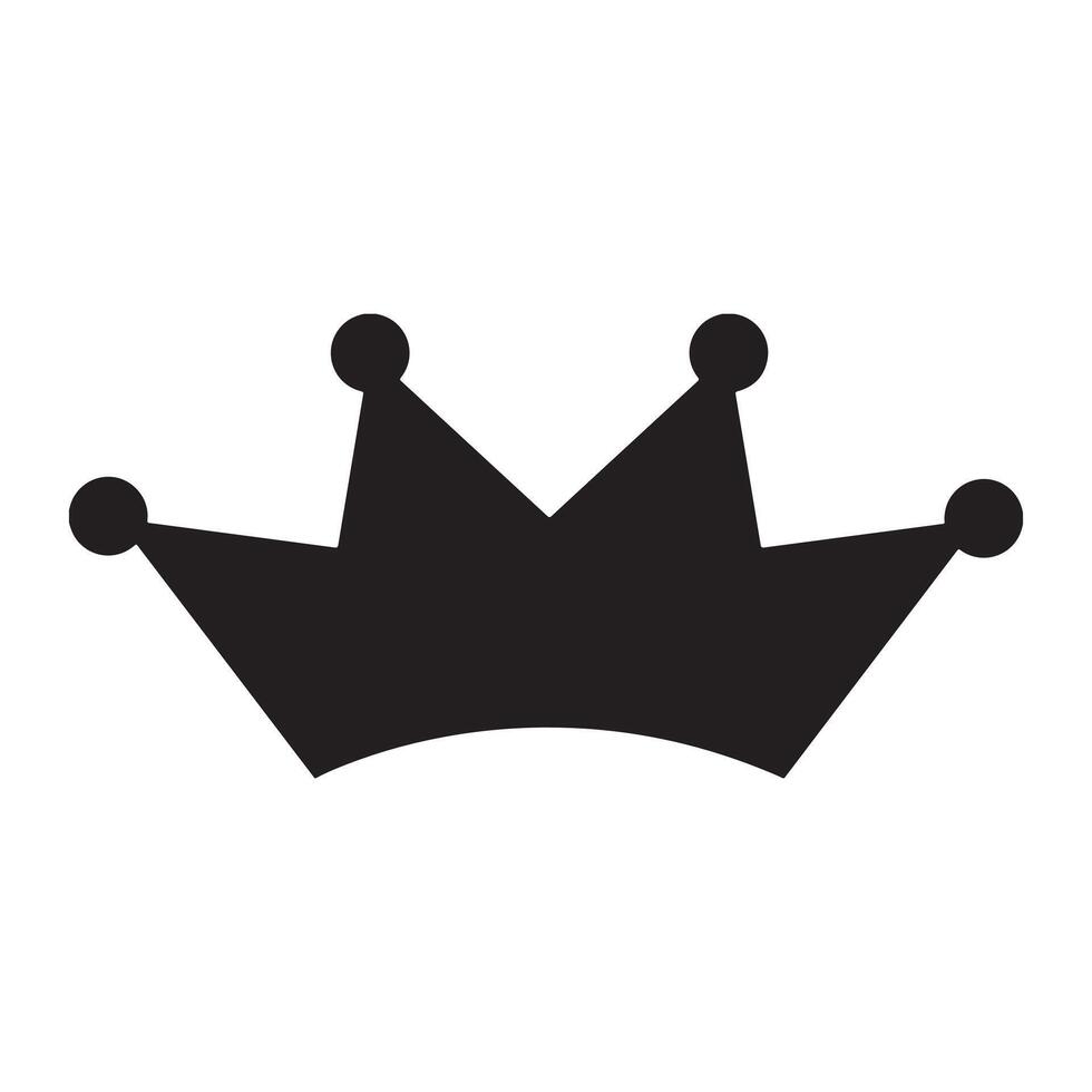 A bold black crown silhouette icon on a white background, symbolizing royalty, power, leadership, and prestige. Ideal for use in logos, graphic design, branding, and digital art. vector