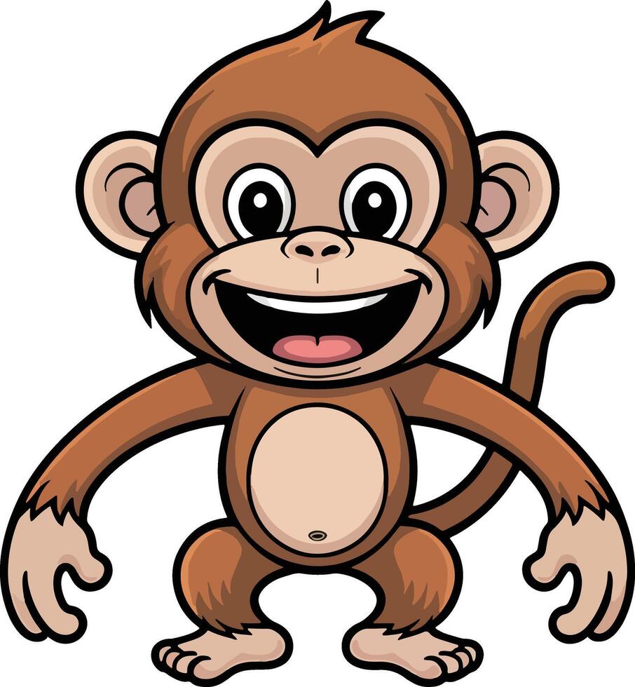 monkey sticker funny art vector