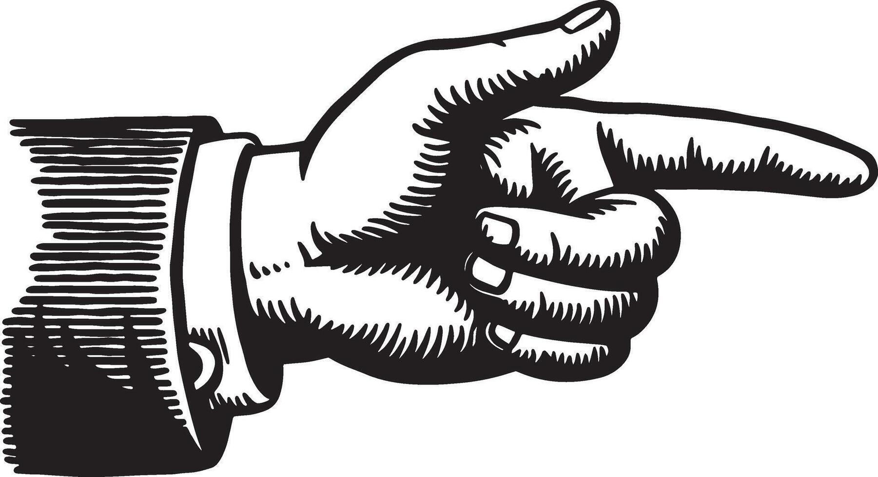 Pointing hand finger drawing design vector