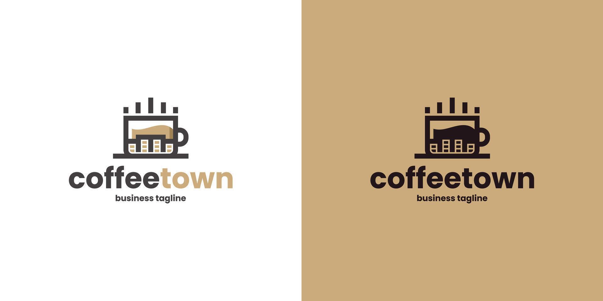 coffee city logo design vector