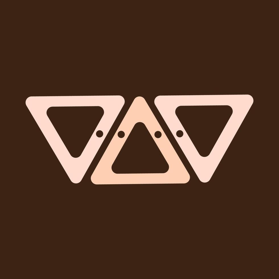 a triangle shaped logo with two triangles on it vector