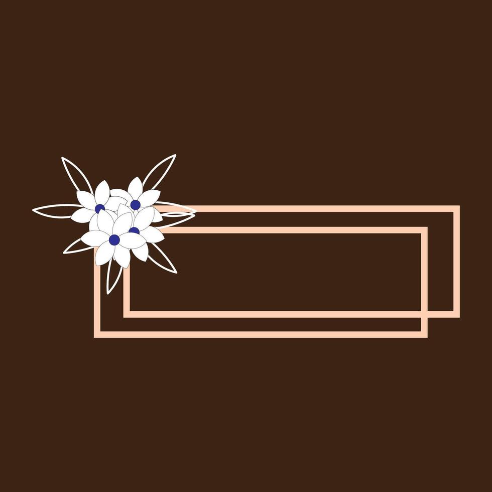 a flower is placed in a frame on a brown background vector