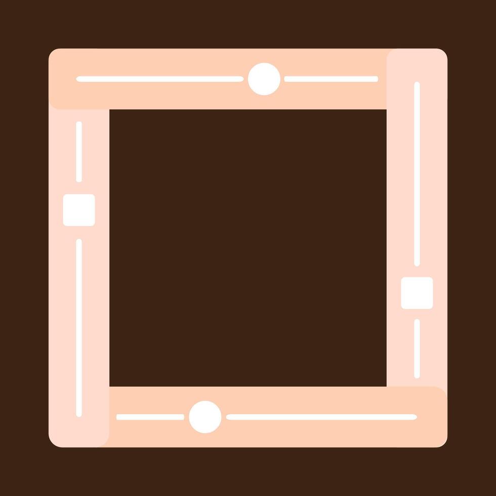 a square frame with a white border on a brown background vector