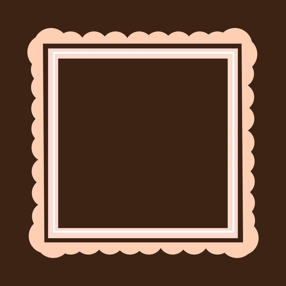 a square frame with a pink border on a brown background vector