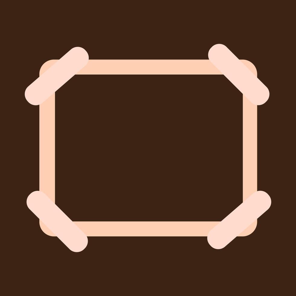 a square frame with two wooden sticks on it vector