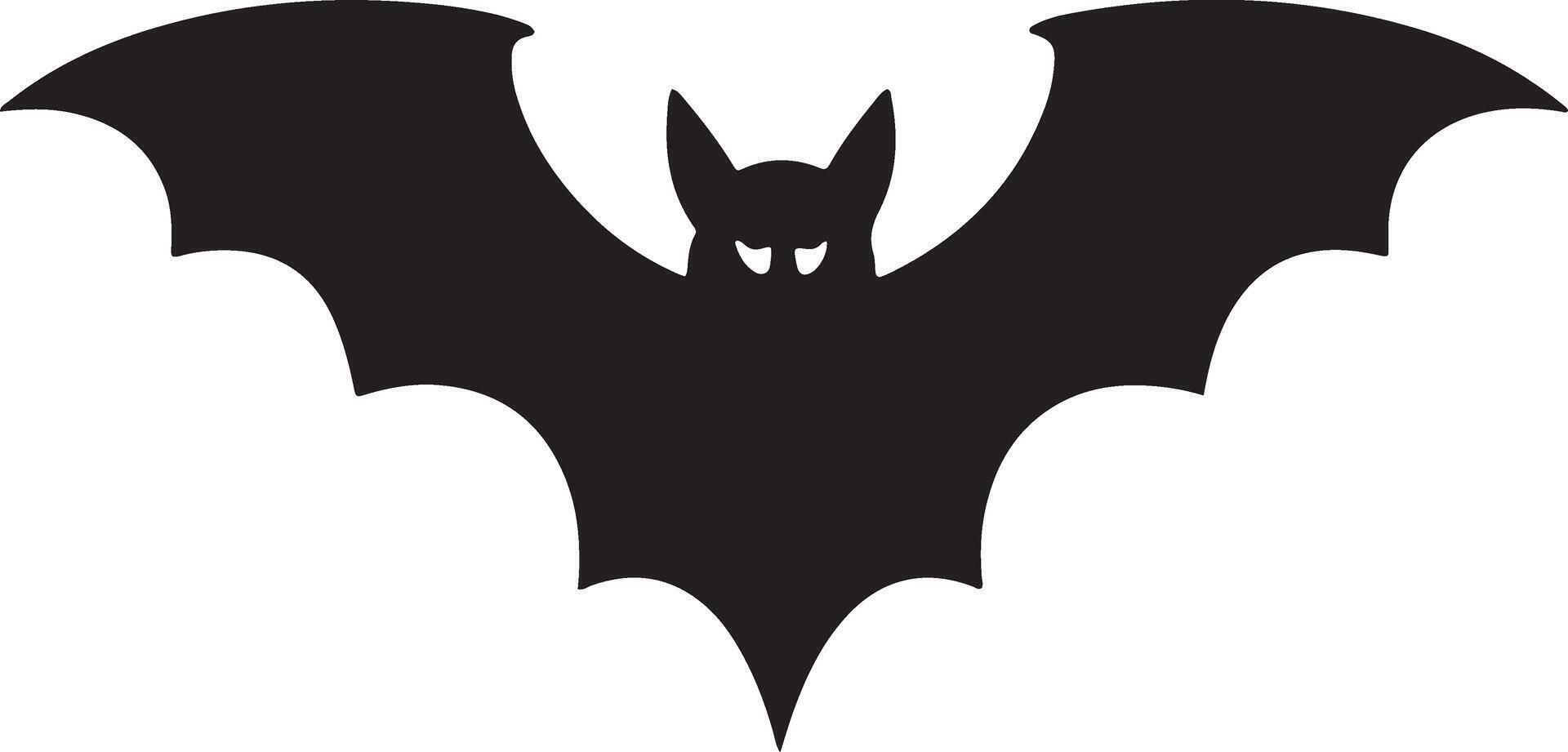 Flying Bat Silhouette Illustration For Halloween And Spooky Themes vector