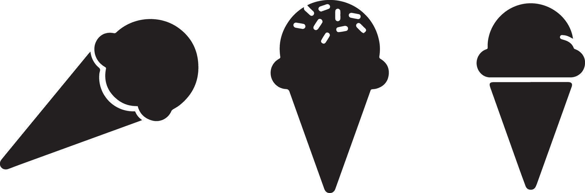 Ice cream cone icon set illustration vector