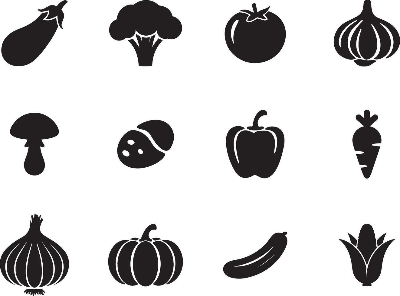 Vegetables icons set illustration vector