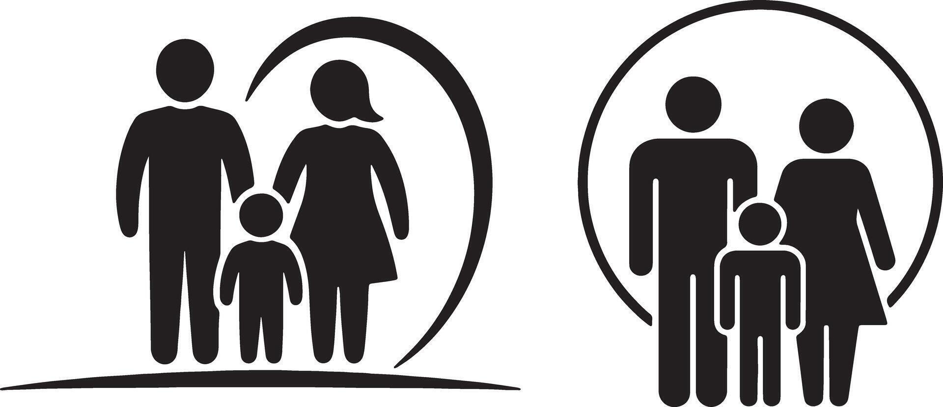 Family Icon Illustration Of Parents And Child Group Together vector