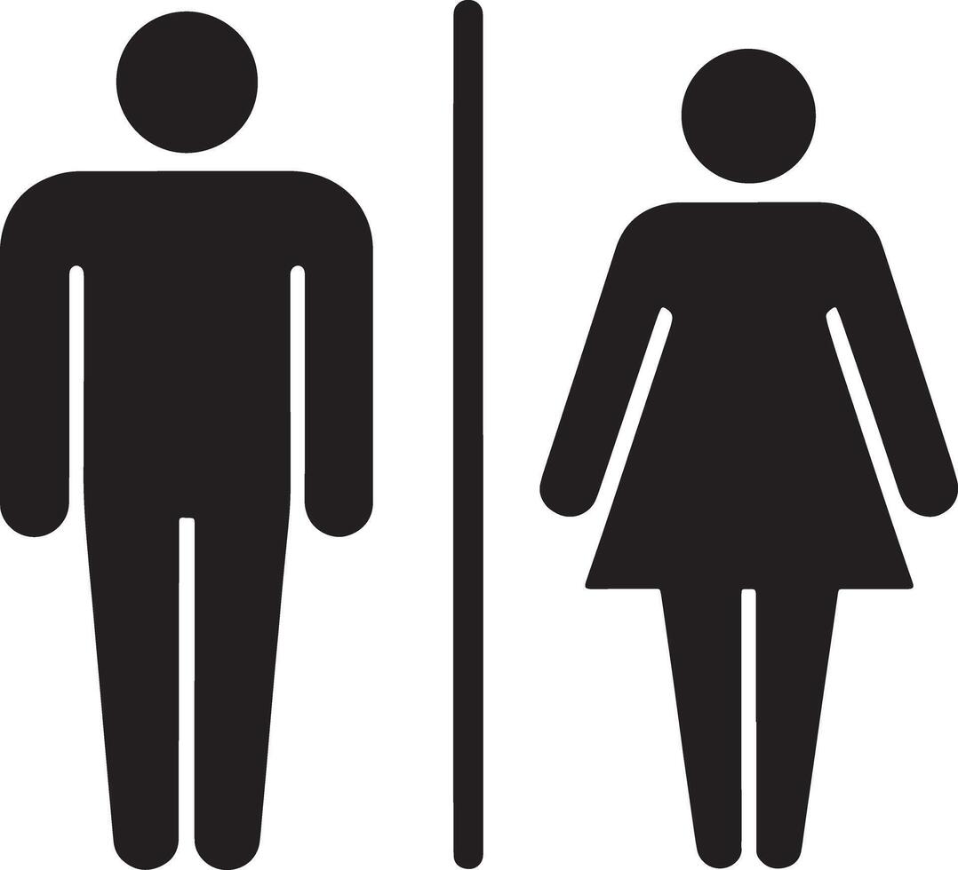 Restroom Icon Illustration Men And Women Symbol Simple And Clean Design vector