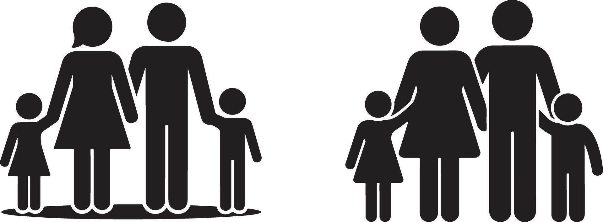 Stick Figure Family Icon Set Pictogram Symbol Sign Illustration vector