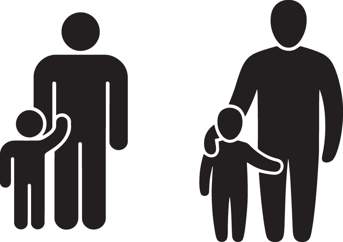 Father And Child Silhouette Pictogram Depicting Parental Guidance And Relationship Dynamic vector