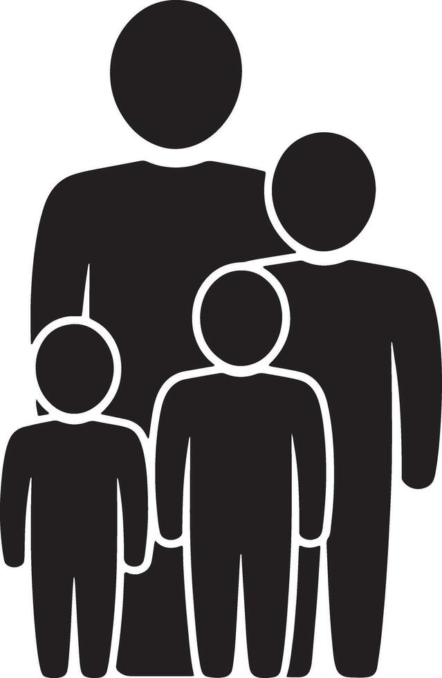 Minimalist Family Graphic Simple Family Icon Black And White Illustration vector