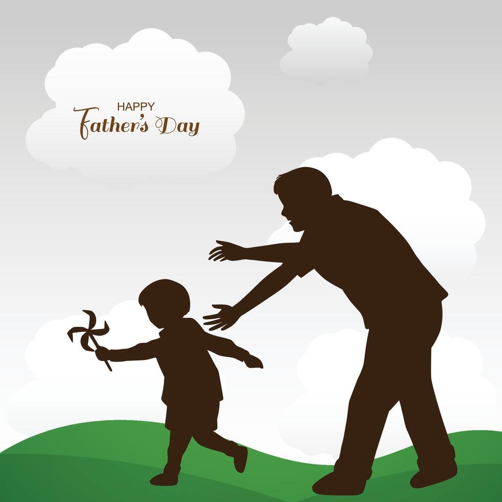 Fathers day with a son celebration card background vector