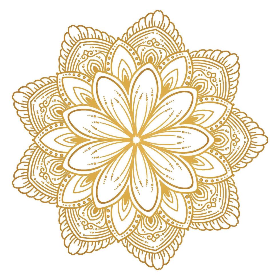 Decorative golden mandala on white design vector