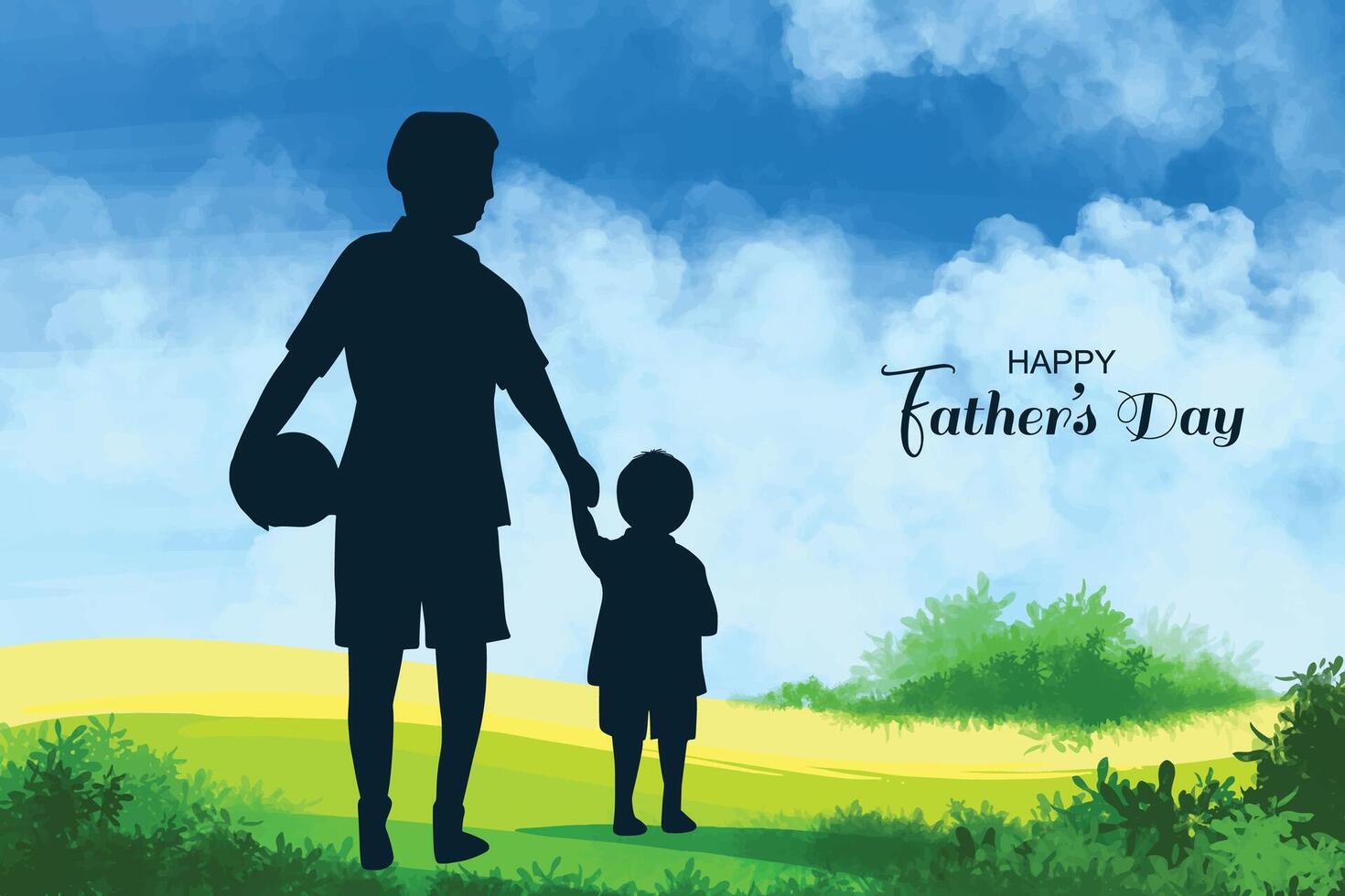 Fathers day with a son celebration card vector