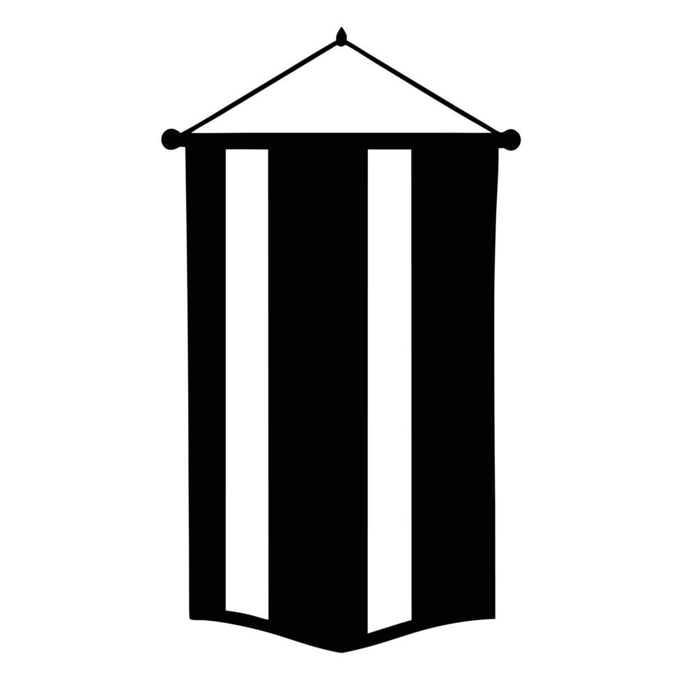 Black and White Vertical Striped Hanging Banner Illustration vector