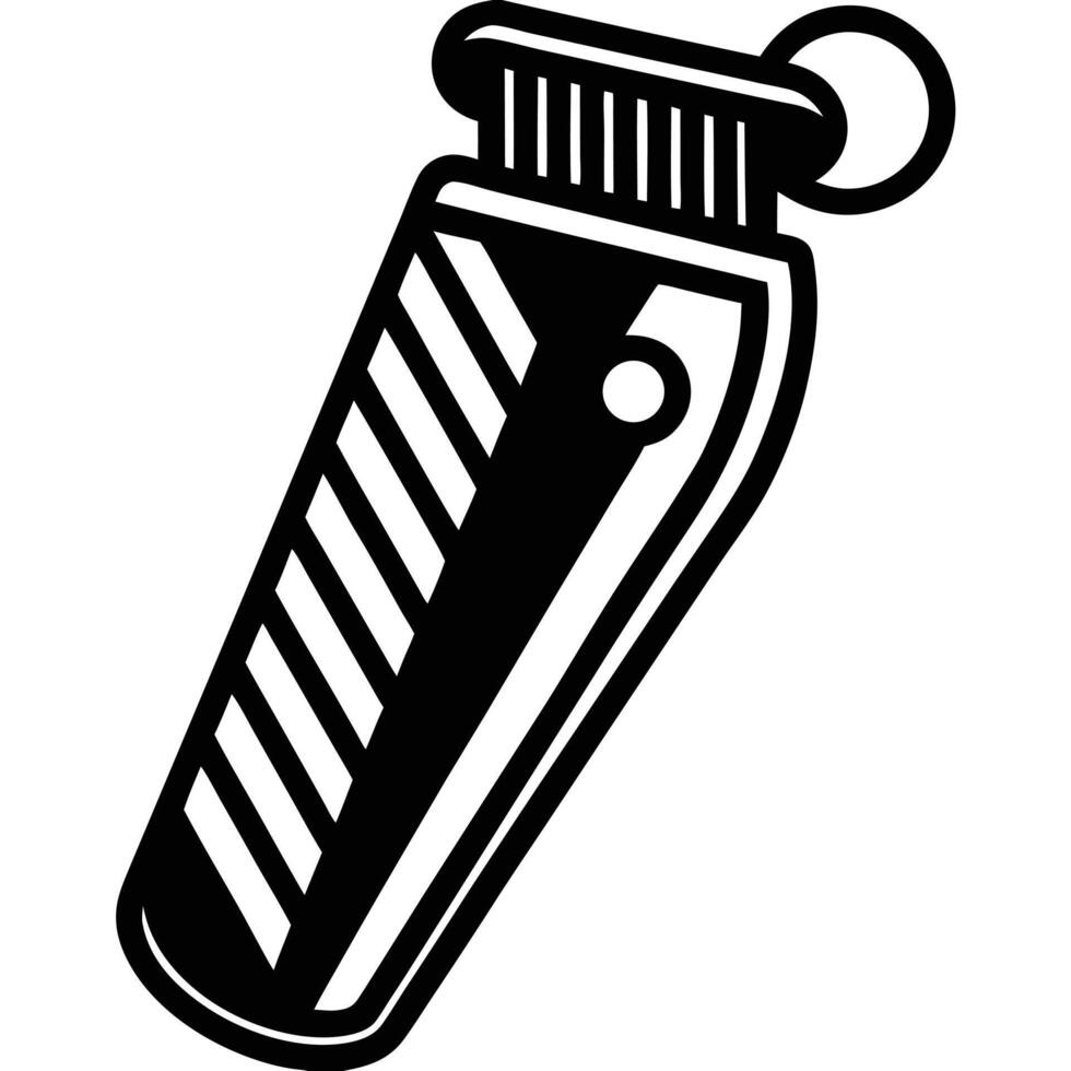 Black and White Illustration of a Keychain Utility Tool vector