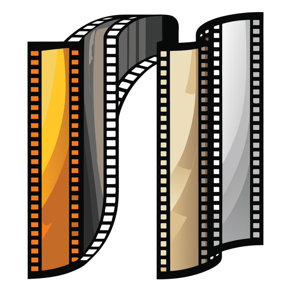 Abstract Film Reel Illustration with Varied Color Tones vector