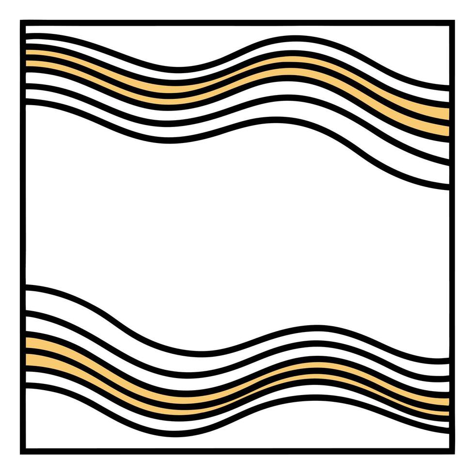 Abstract Wave Pattern Design in Black White and Gold vector