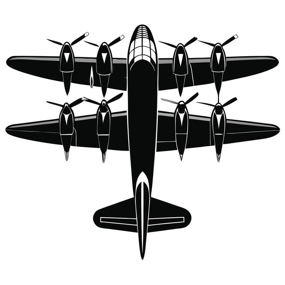 Black and White Illustration of a Large Airplane with Smaller Planes Attached vector