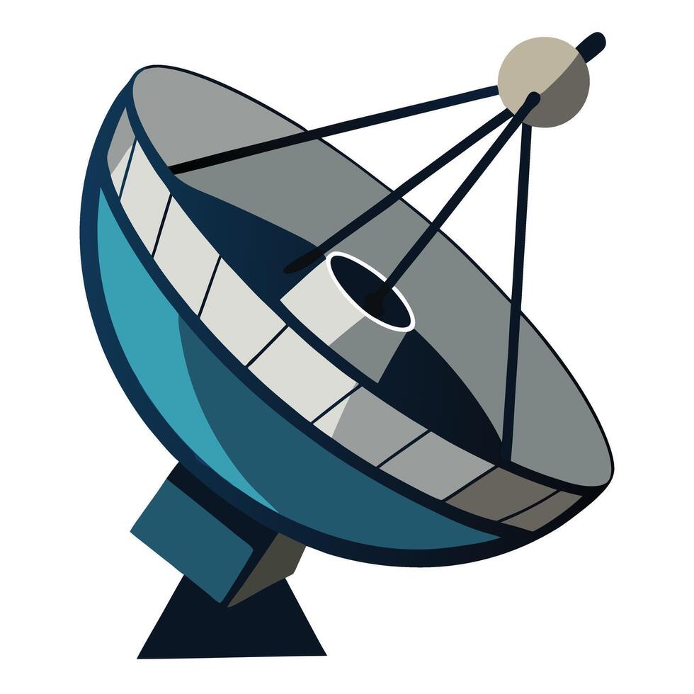 Stylized Illustration of a Satellite Dish Antenna vector