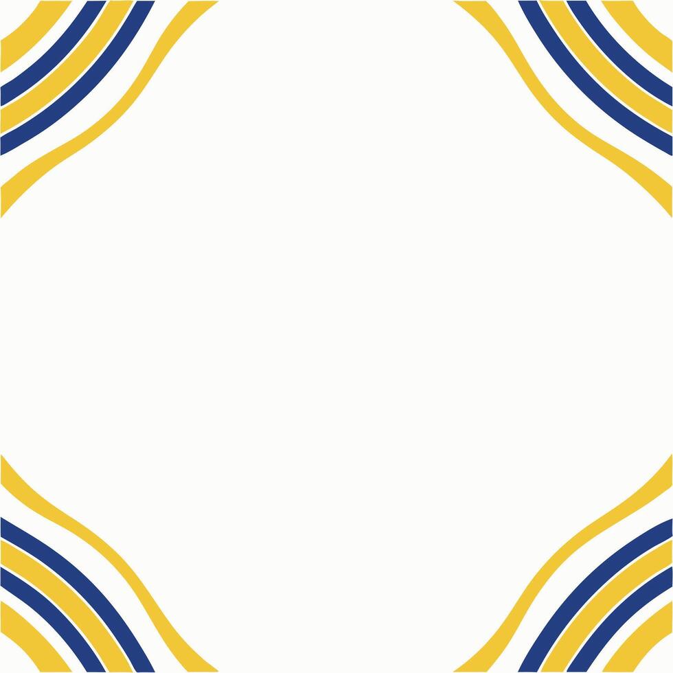 Abstract Background with Yellow and Blue Curved Stripes Frame vector