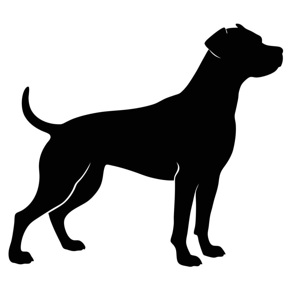 Black Silhouette of a Dog Standing Profile vector