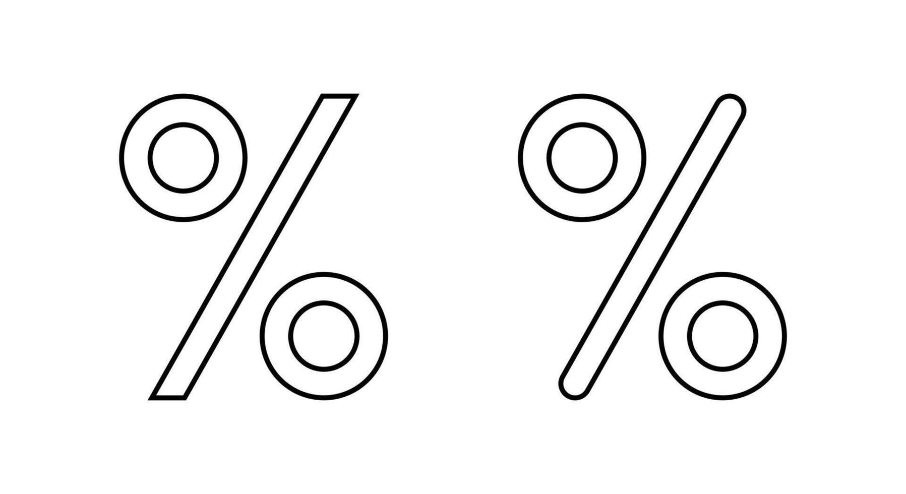 Percent, discount icon in line style. Percentage promotion sign symbol. Editable stroke vector
