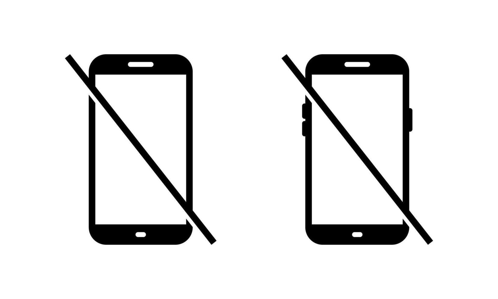 No mobile phone sign icon. Crossed out cellphone symbol vector