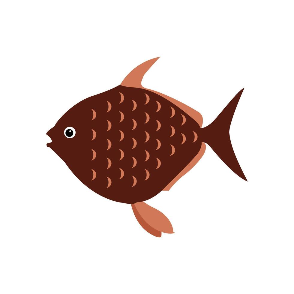 Silhouette fish Sealife illustration on white background vector