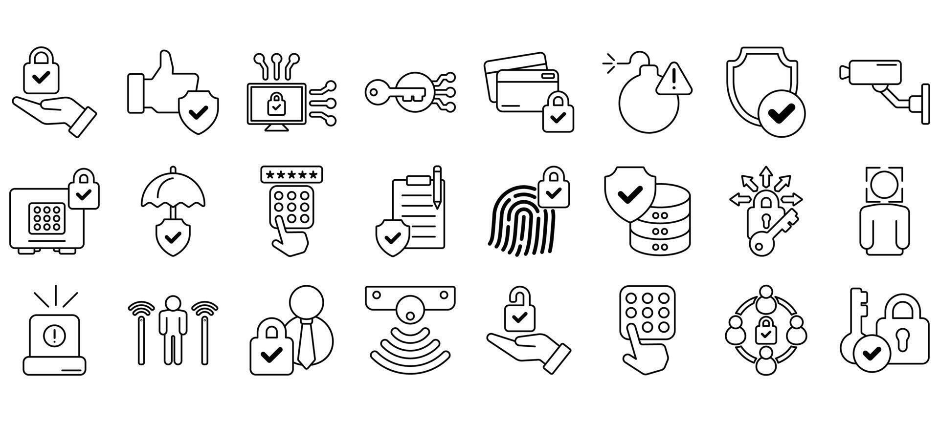 Set of Security Icons or symbols vector