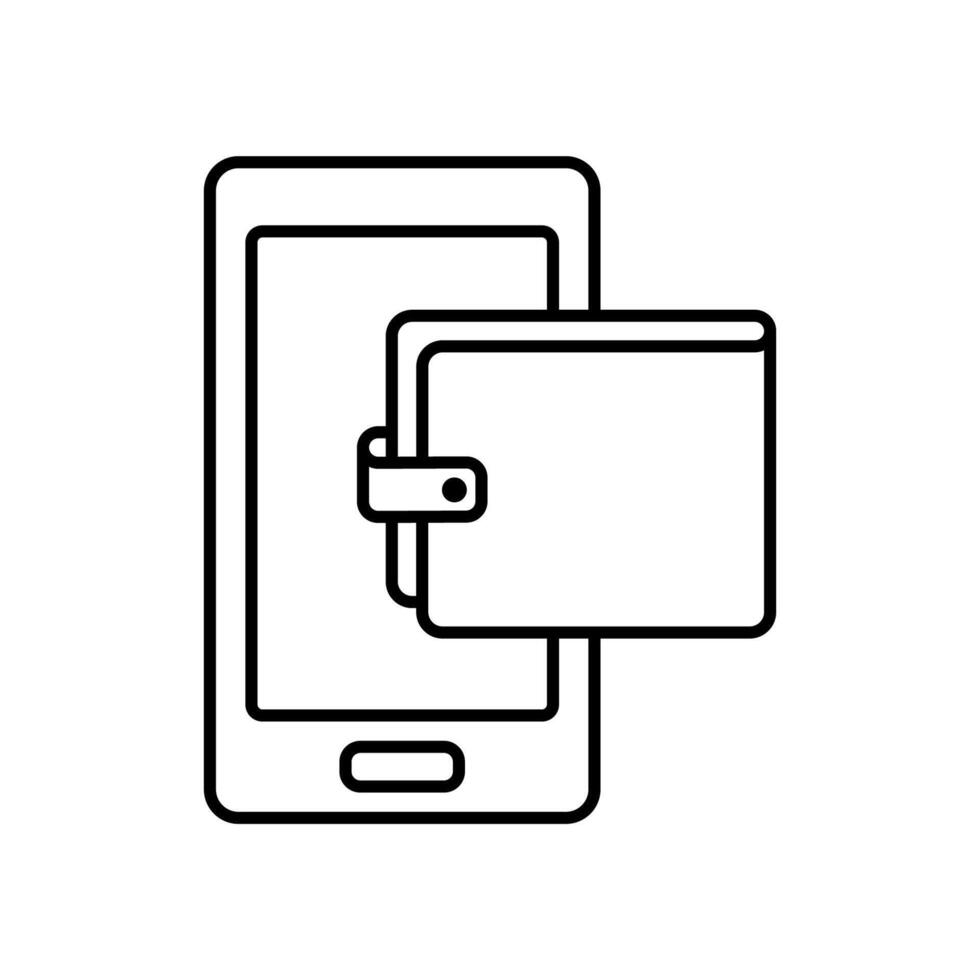 Icon a mobile wallet, isolated against a clean background. vector
