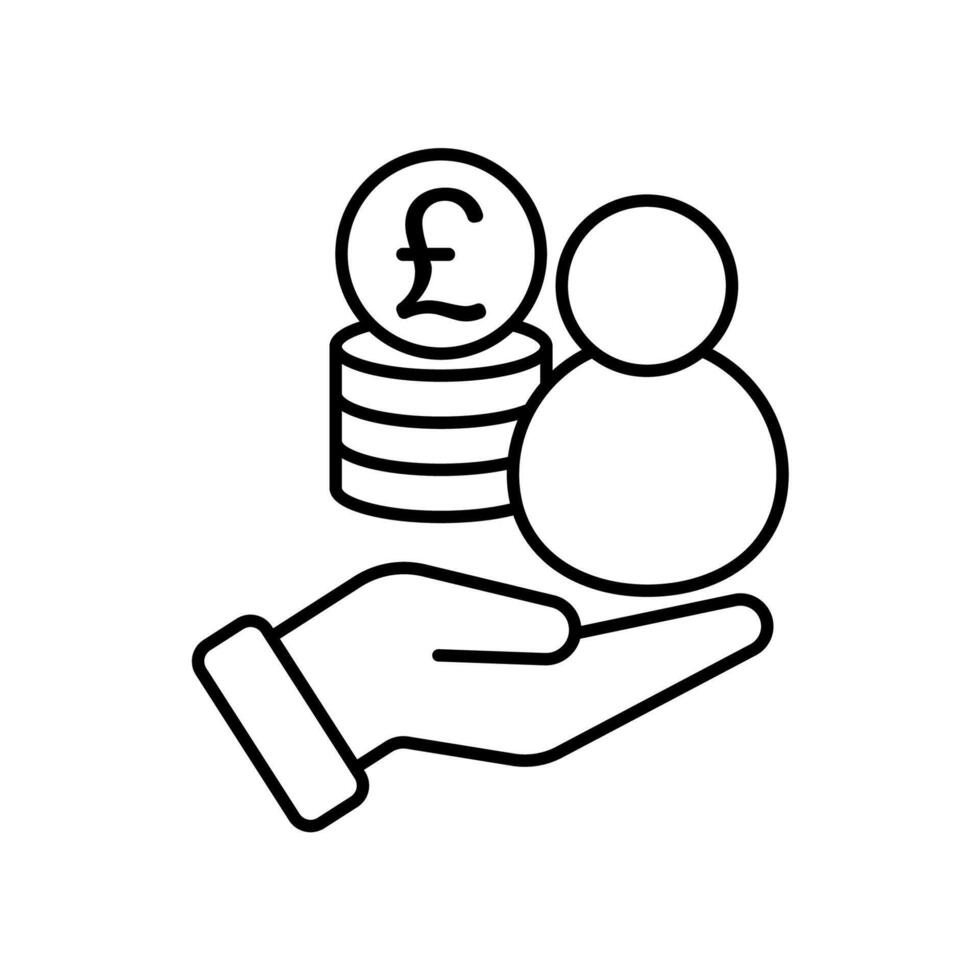 Icon a salary, isolated against a clean background. vector