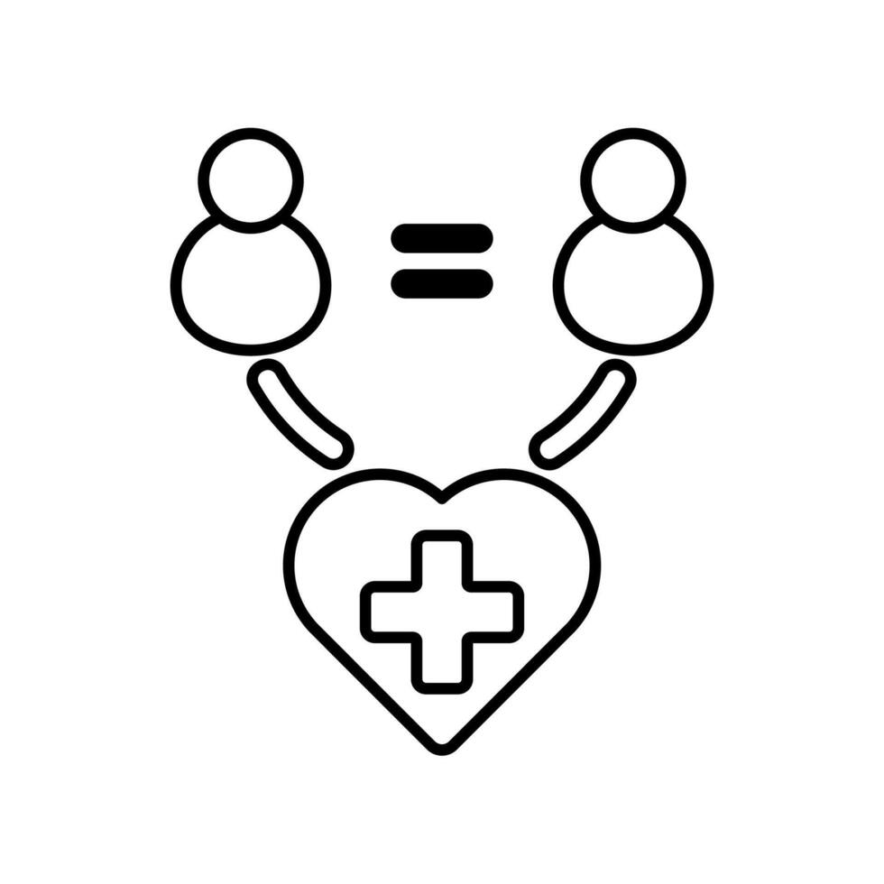 Icon a health equity, isolated against a clean background. vector