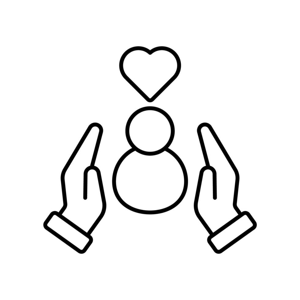 Icon a caring, isolated against a clean background. vector