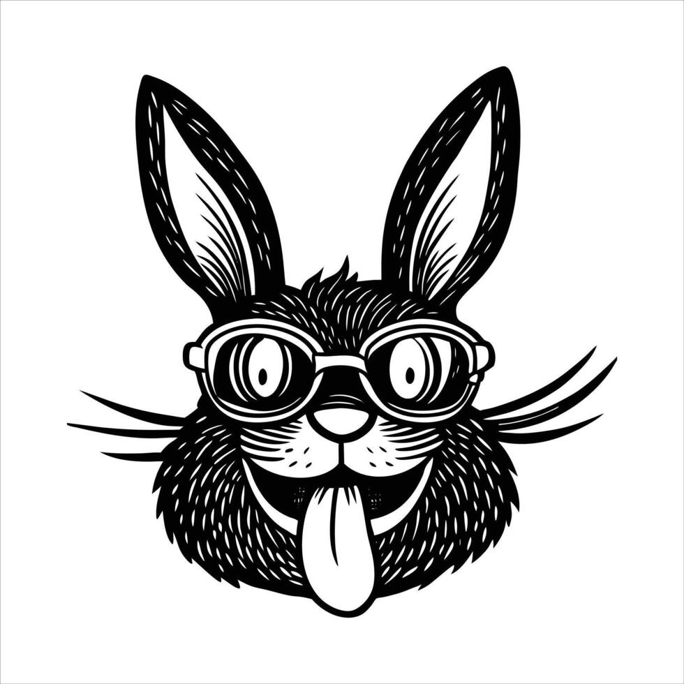 Rabbit With Glasses vector