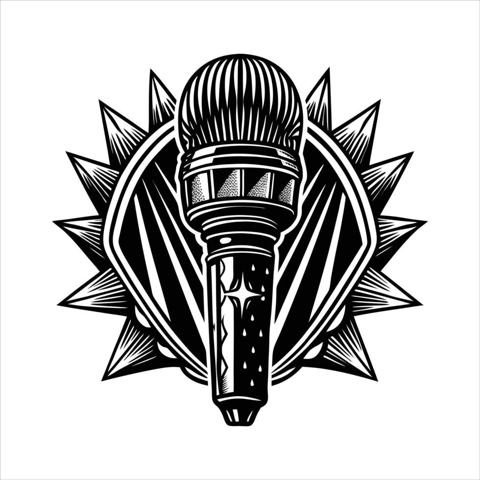 Elegant Microphone Illustrations vector