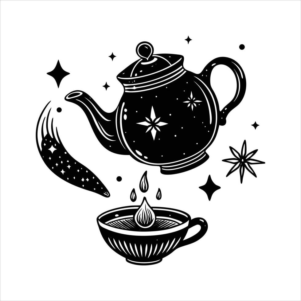 Tea Pot Floating vector